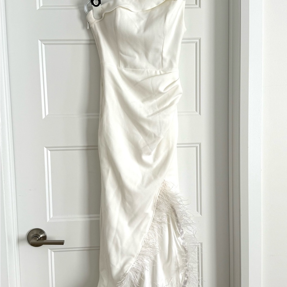 Bridal Dress with Feather Detail